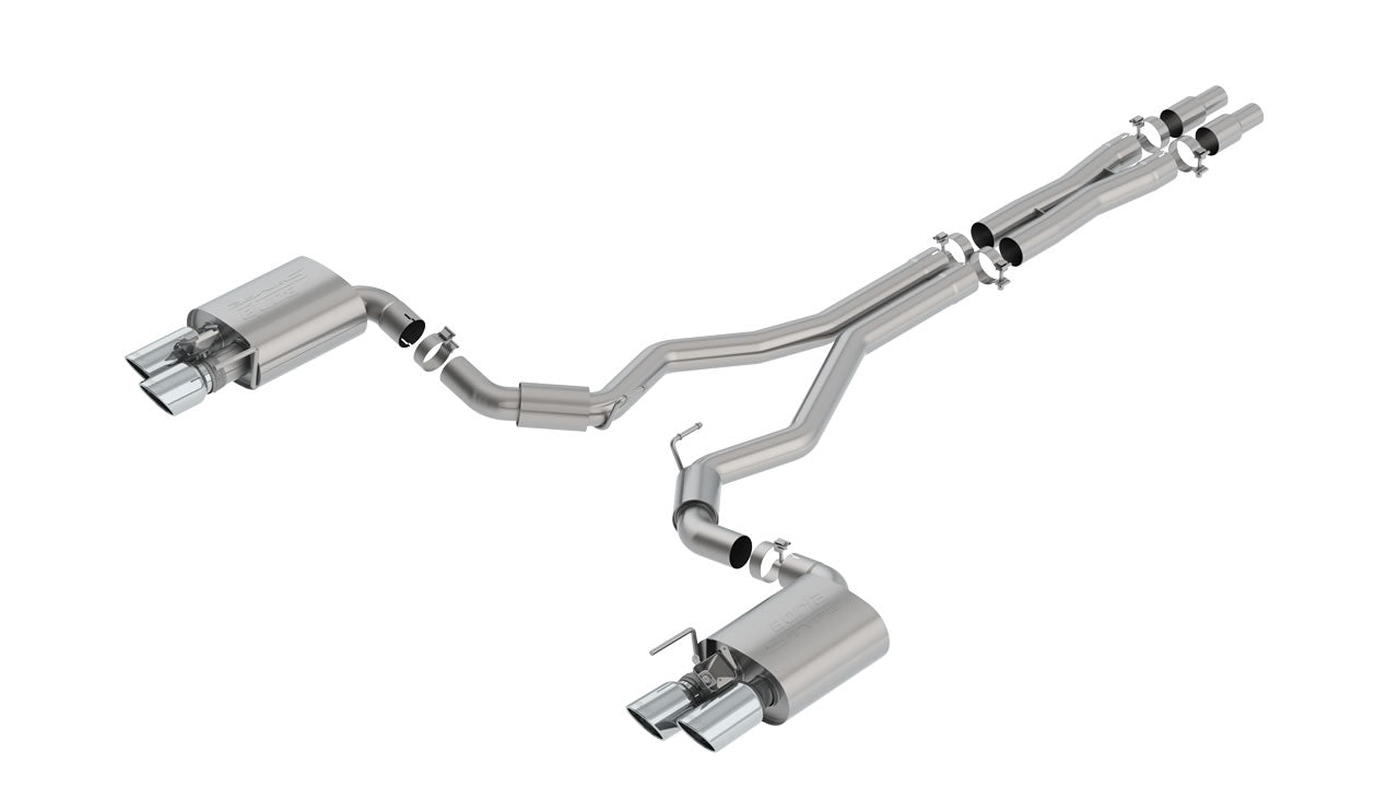 Borla 2018-23 Mustang 5.0 S-Type Cat-Back Exhaust Polished Round Rolled Angle Cut Tips