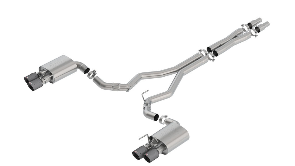 Borla 2018-2023 Ford Mustang GT Cat-Back Exhaust System ATAK Carbon Fiber Tips Part # 140743CFBA