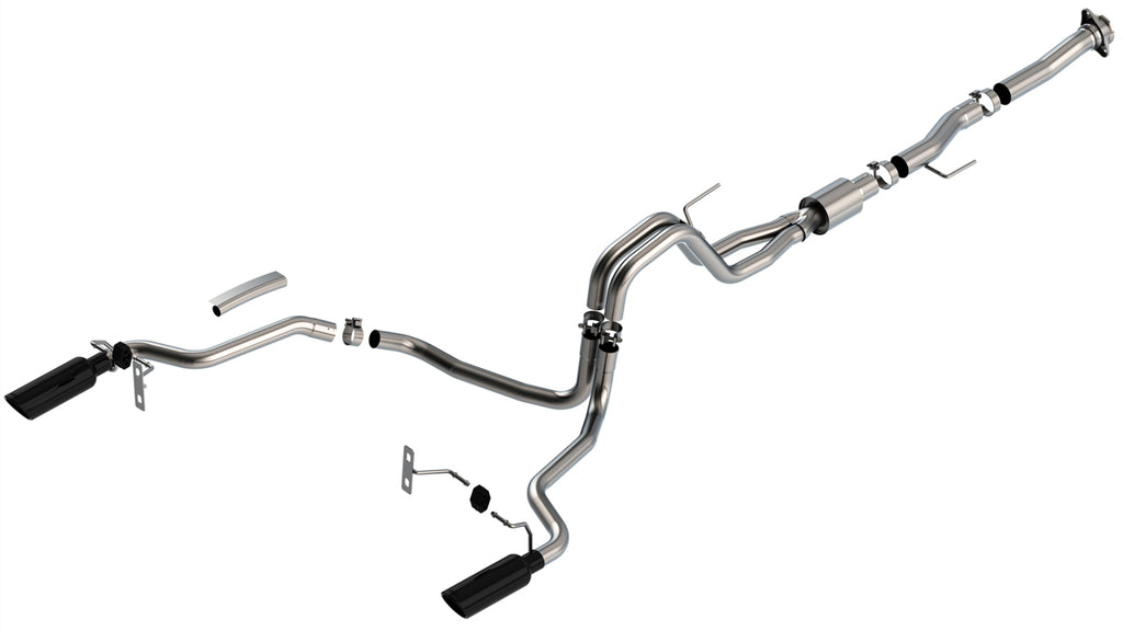 Borla 2021-2025 Ford F-150 Cat-Back Exhaust System ATAK Black Chrome Tips Part # 140869BC