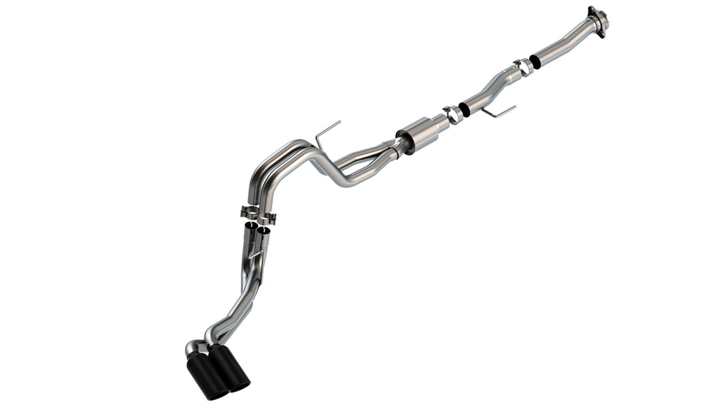 Borla 2021-2025 Ford F-150 Cat-Back Exhaust System ATAK Black Chrome Tips Part # 140877BC