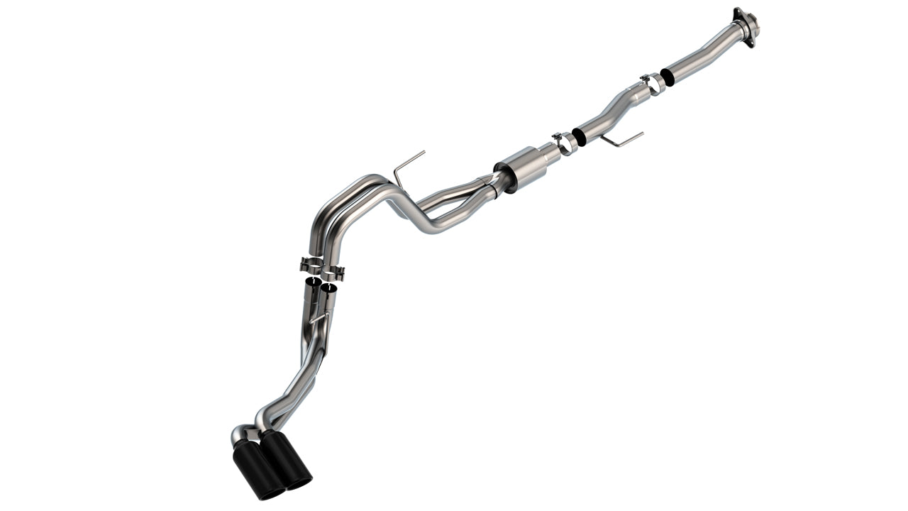 Borla 2021-2025 Ford F-150 Cat-Back Exhaust System ATAK Black Chrome Tips Part # 140877BC