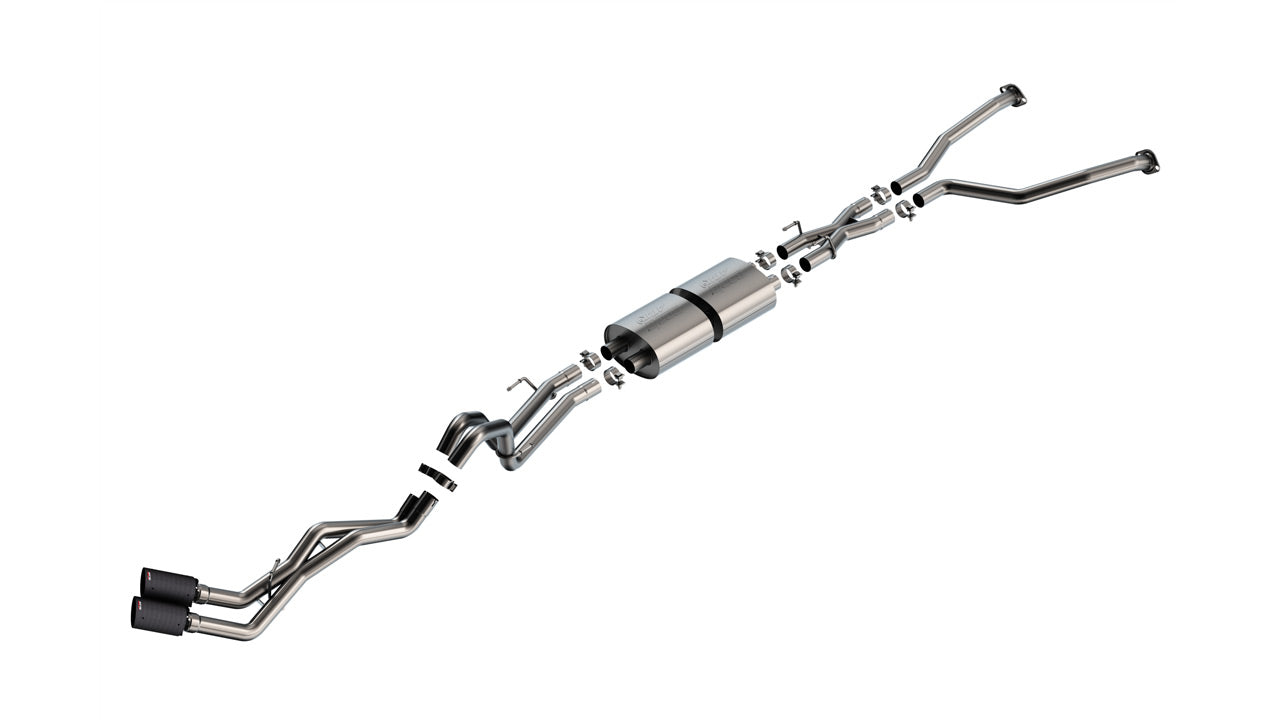 Borla 2022-2025 Toyota Tundra Cat-Back Exhaust System Carbon Fiber Tips Part # 140940CFBA