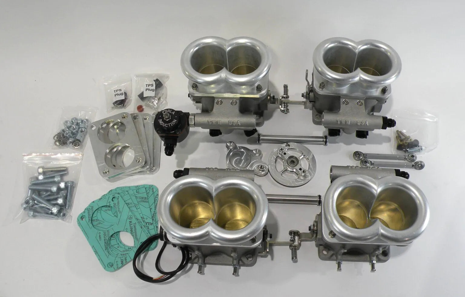 Borla Throttle Body Kit, Ferrari 308, 46mm with Borla air horns