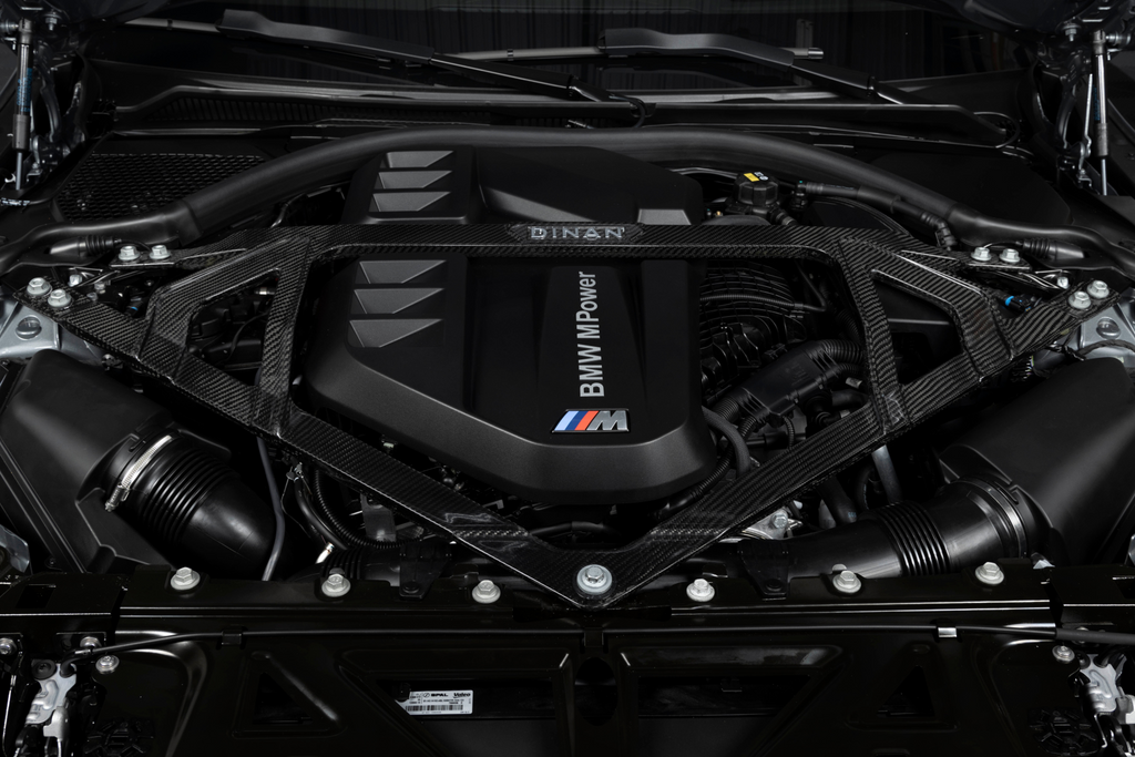Dinan Gloss Carbon Fiber Strut Tower Brace - 2021-2026 BMW M2/M3/M4 Part #  D180-0015