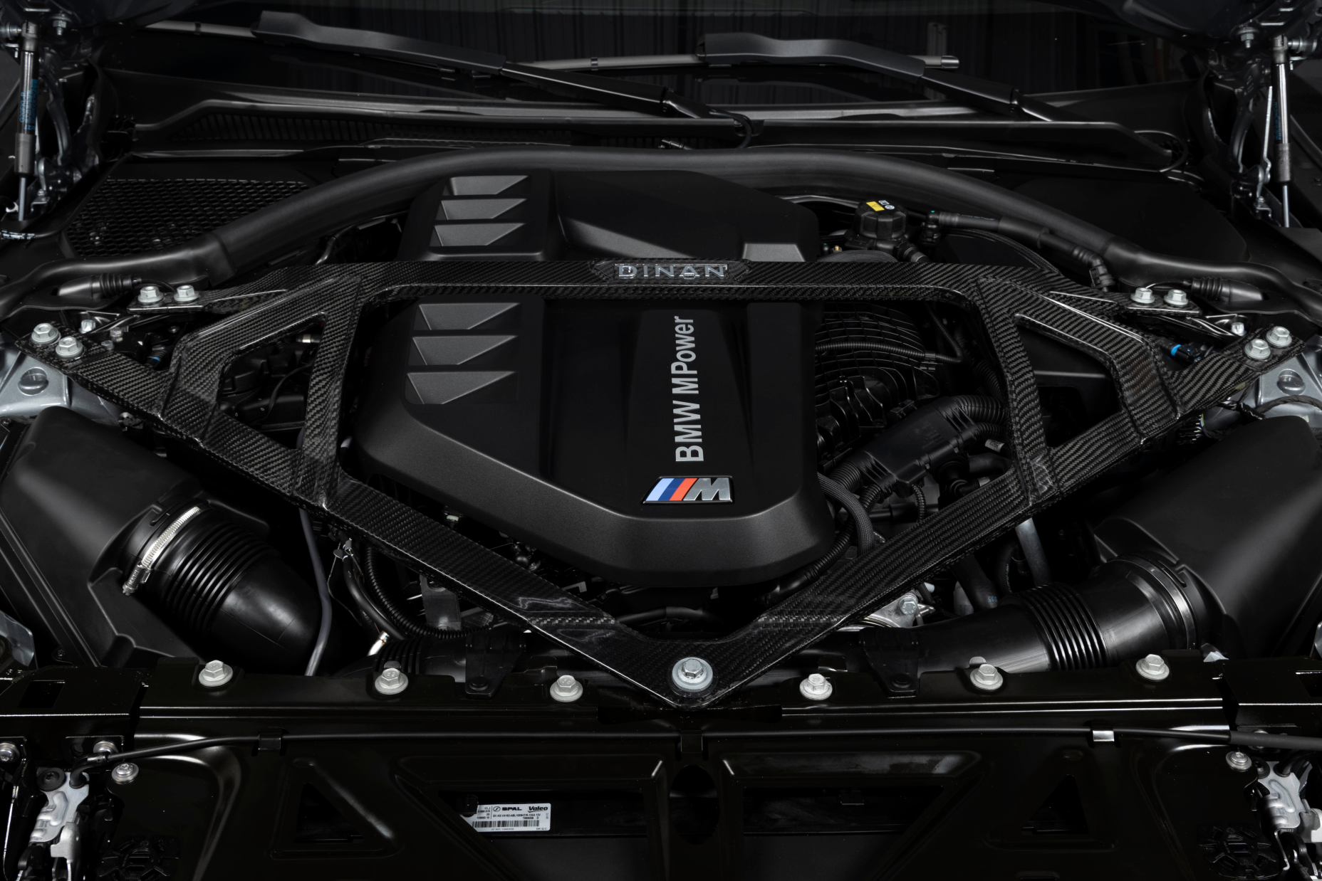 Dinan Gloss Carbon Fiber Strut Tower Brace - 2021-2026 BMW M2/M3/M4 Part #  D180-0015