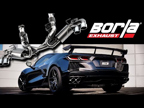Borla 2020-2025 Chevrolet Corvette Stingray Cat-Back Exhaust System Black Chrome Tips Part # 140839BC